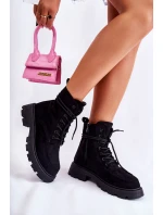 Dámské semišové kozačky zavazované Černá Vanita Dámské semišové kozačky zavazované Černá Vanita