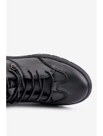 Kožené Zateplené Botky Sneakersy Pánské Lee Cooper Černé LCJ-24-33-2913