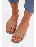 Dámské ploché sandály s pásky Eko Zamszové Béžové Florane