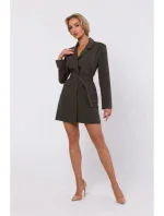 M749 Blejzrové šaty s páskem - tmavě šedé M749 Blejzrové šaty s páskem - tmavě šedé