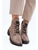 Dámské kotníkové boty na podpatku Vinceza – šedé