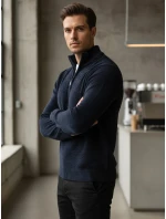 Pánský svetr se stojáčkem tmavě modrý FashionStreet WX2349