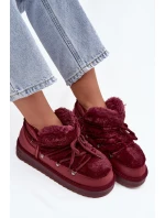 Nízké sněhule na platformě s kožíškem D.Franklin DFSH370011 bordové