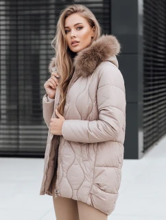 Dámská zimní bunda s kožešinou béžová FashionStreet TY5494