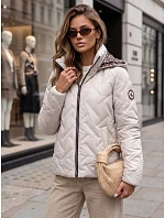 Dámská přechodová bunda s kapucí, světle šedá, FashionStreet TY5776 Dámská přechodová bunda s kapucí, světle šedá, FashionStreet TY5776