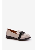 Lakované Dámské Mokasíny S Dekorací Světle Šedé Vinceza 58389 Lakované Dámské Mokasíny S Dekorací Světle Šedé Vinceza 58389