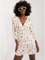 Šaty DHJ SK 17311.87 světle béžové Šaty DHJ SK 17311.87 světle béžové