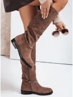 FashionStreet hnědé semišové dámské kozačky ZY1204