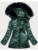 Zelená dámská plus size bunda pro přechodné období (mm21-76) Zelená dámská plus size bunda pro přechodné období (mm21-76)