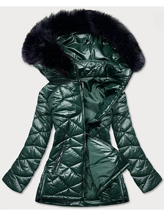 Dámská přechodná bunda plus size zelená (mm21-76) Dámská přechodná bunda plus size zelená (mm21-76)