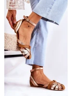 Kožené dámské sandály Maciejka 01924-32 Zlato-hnědá Kožené dámské sandály Maciejka 01924-32 Zlato-hnědá