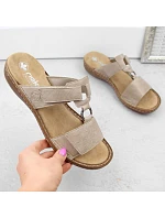 Pohodlné žabky Rieker W RKR681 beige Pohodlné žabky Rieker W RKR681 beige