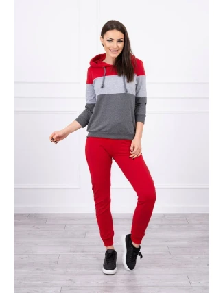 Barevná pruhovaná sada červená+šedá Barevná pruhovaná sada červená+šedá