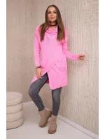 Svetr s obálkou dole světle růžový