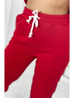 Izolovaná bavlněná souprava, mikina s vyšívacími + kalhotami červený
