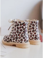 Ošetřené dětské boty na zip Bežovo-hnědé Dolida