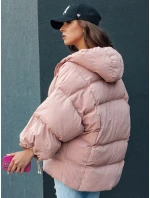 Dámská prošívaná bunda oversize s kapucí PARIMA růžová FashionStreet TY4480
