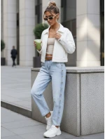 Dámské džíny s vysokým pasem balonového střihu modré FashionStreet UY2916