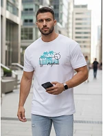 Pánské tričko s potiskem klasické bílé FashionStreet NX5020R