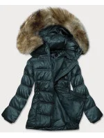 Tmavě zelená dámská prošívaná bunda pro předhodné období (H-205) Tmavě zelená dámská prošívaná bunda pro předhodné období (H-205)