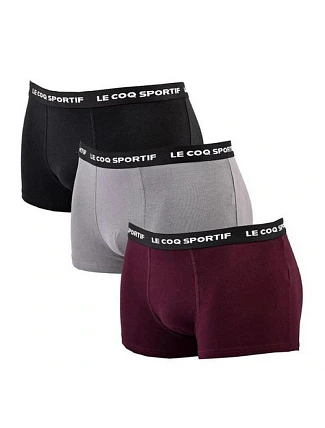 Le Coq Sportif pánské boxerky 3PAK černé šedé vínové Le Coq Sportif pánské boxerky 3PAK černé šedé vínové