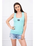 Žebrovaná halenka s mátovým blůzou Žebrovaná halenka s mátovým blůzou