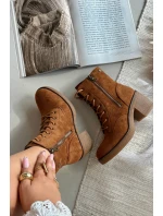 Zateplené dámské kotníkové boty s šněrováním a zipy Camel Paressa