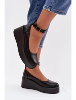 Dámské polobotky na platformě s páskem Černé Belvissa