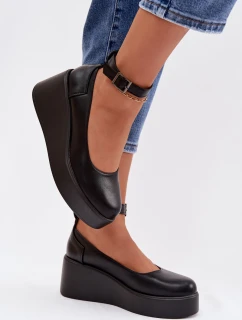 Dámské polobotky na platformě s páskem Černé Belvissa