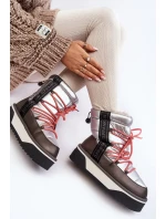 Dámské sněhule se silnou podrážkou, Vegan D.Franklin Stříbrný