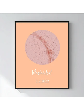 Personalizovaný magický fotoobraz v rámu - 40x50 - hvězdná mapa