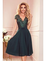 Dámské šifonové šaty LINDA 381-2 zelené - Numoco