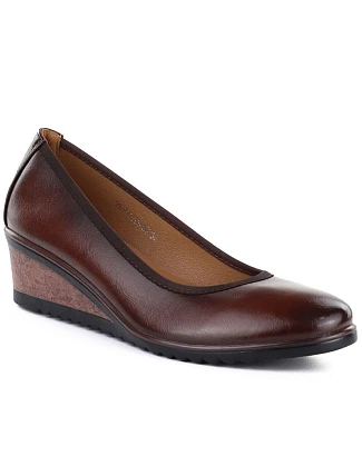 Dámské polobotky na podpatku hnědé Vinceza 58628