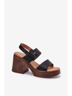 Dámské sandály na masivním podpatku a platformě Černé Vinceza 17387 Dámské sandály na masivním podpatku a platformě Černé Vinceza 17387