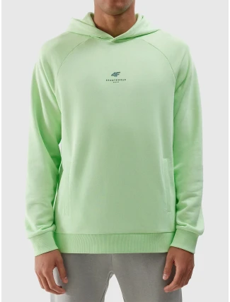 Pánská tepláková mikina bez zapínání a s kapucí z organické bavlny 4F - světle zelená Pánská tepláková mikina bez zapínání a s kapucí z organické bavlny 4F - světle zelená