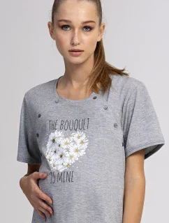 Dámská noční košile mateřská Srdce z kopretin