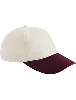 Beechfield B 67 5 panelová kontrastní kšiltovka 53.0067 natural/burgundy