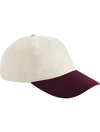 Beechfield B 67 5 panelová kontrastní kšiltovka 53.0067 natural/burgundy