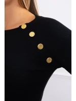 Halenka s ozdobnými knoflíky černá