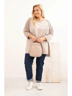 Dámská blůza Plus Size bavlněná s potiskem béžová