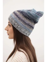 Čepice s fleecem Krystyna K207 mořská+šedá