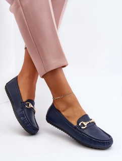 Dámské klasické mokasíny z ekokože v tmavě modré Demese