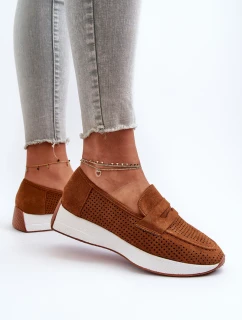 Dámské mokasíny na platformě z ekologického semiše Camel Inesqua