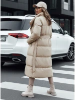 Dámský zimní dlouhý prošívaný kabát FAVI béžový FashionStreet TY4572 Dámský zimní dlouhý prošívaný kabát FAVI béžový FashionStreet TY4572