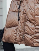 Dámská prošívaná zimní bunda ULTRAWAY s kapucí hnědá FashionStreet TY4644