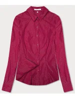 Tmavě růžová dámská halenka se stříbrnými proužky (AWT0111) Tmavě růžová dámská halenka se stříbrnými proužky (AWT0111)