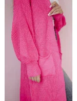 Svetr dlouhý kardigan růžový neonový Svetr dlouhý kardigan růžový neonový