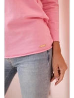 Dámská halenka s lodičkovým výstřihem světle růžová Dámská halenka s lodičkovým výstřihem světle růžová