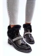 Boty Na Plochém Podpatku A Platformě Sztyblety Černé Linestta