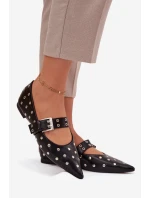 Baletky s korálky a sponou Eko kůže Černé Arlenne
